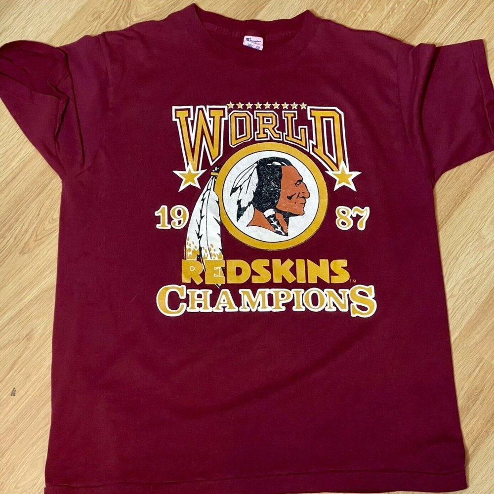 Vintage XL Champion Washington Redskins NFL 1987 Champions Tshirt Single Stitch